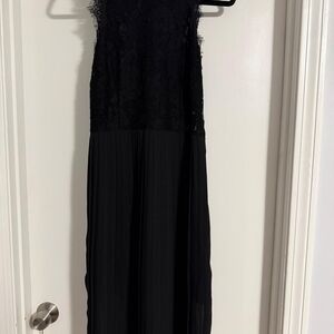 Divided Black Lace Maxi Dress